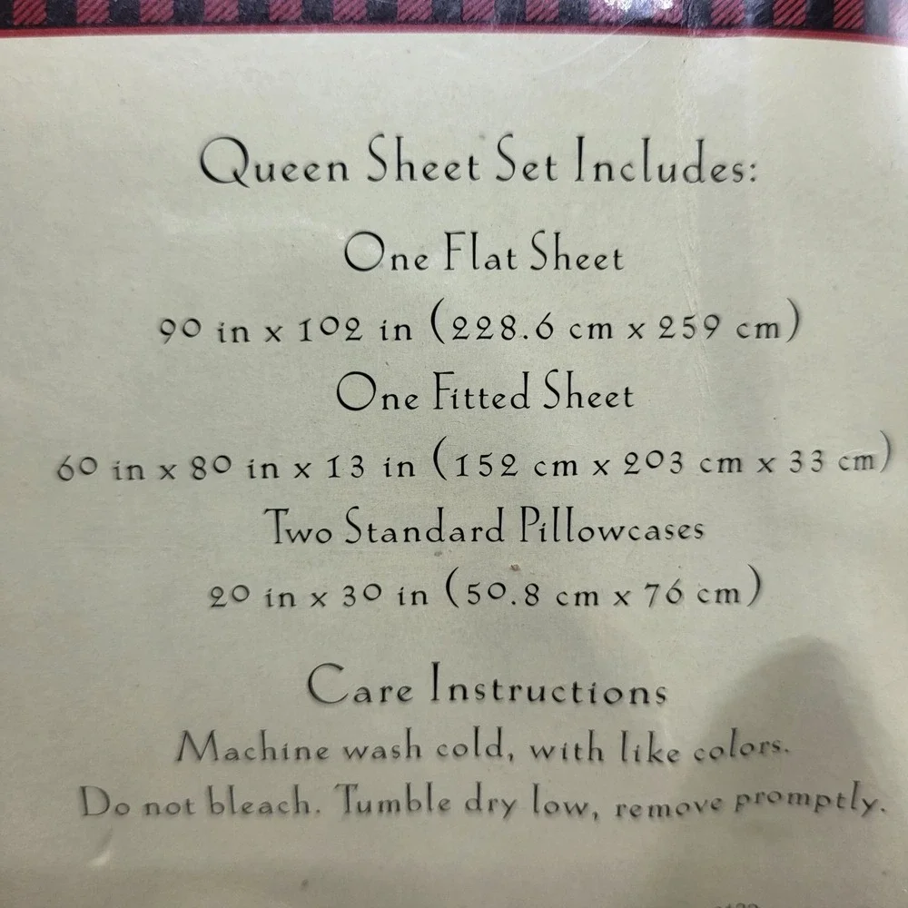 Woolrich Flannel Sheet Set Queen 4pc Moose Mountain Cabin Scenic Cream Green Red